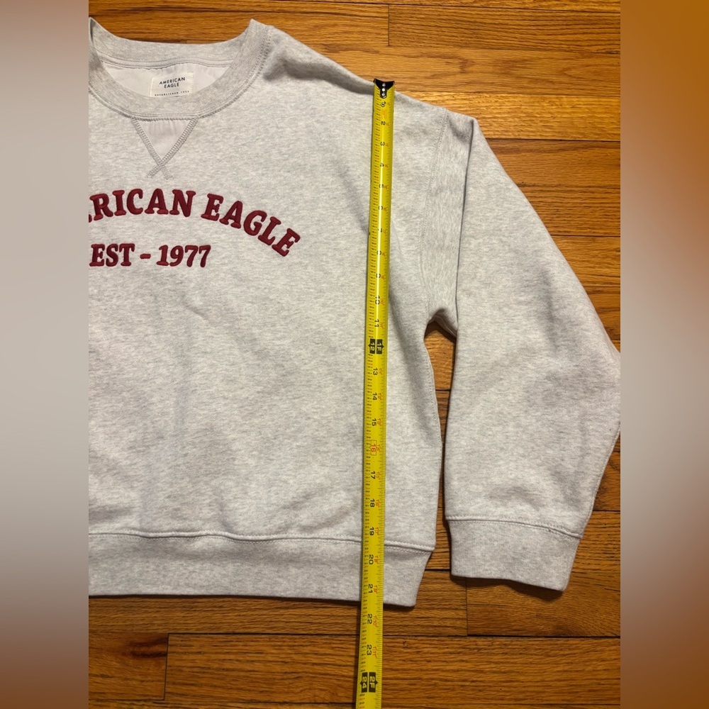 American Eagle Light Gray Hoodie - Picture 5 of 9